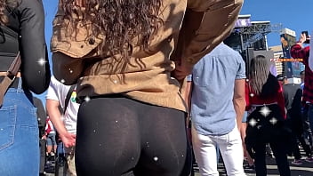 Sexy Teen Caught Wearing See Through Shorts at Festival